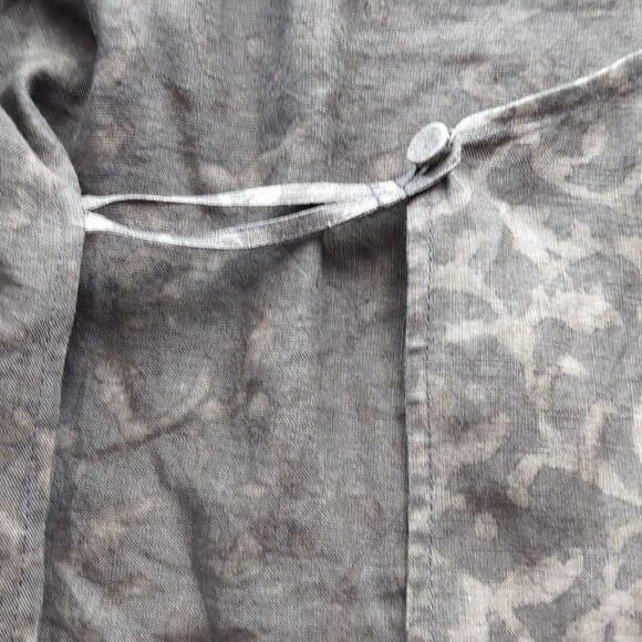 Maiwa Studio 100 Linen  Floral wrap Cropped Top S - Picture 5 of 16